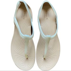 CROCS Iconic Comfort Off-White Thong Sandal Size 6